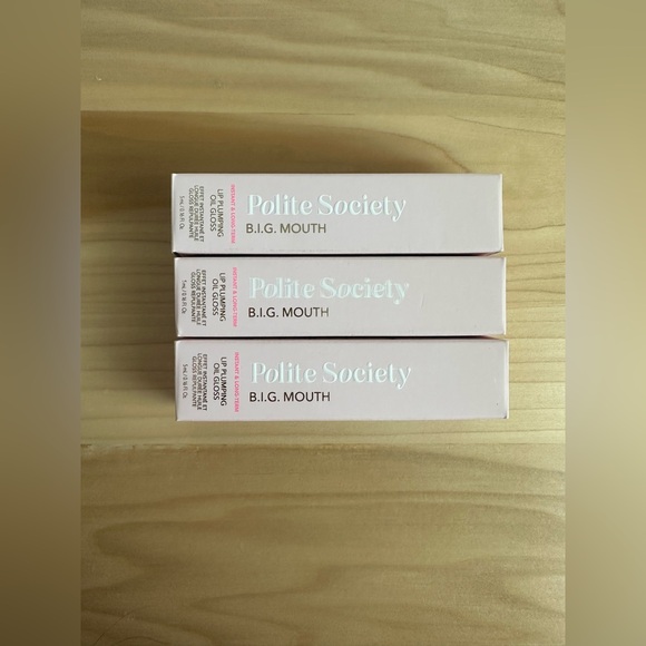 3 Polite Society Big Mouth Lip Plumper Lip Oil Bundle (brand new never used)